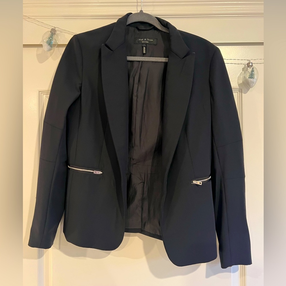 Rag and Bone Navy Zip Blazer Women’s 4